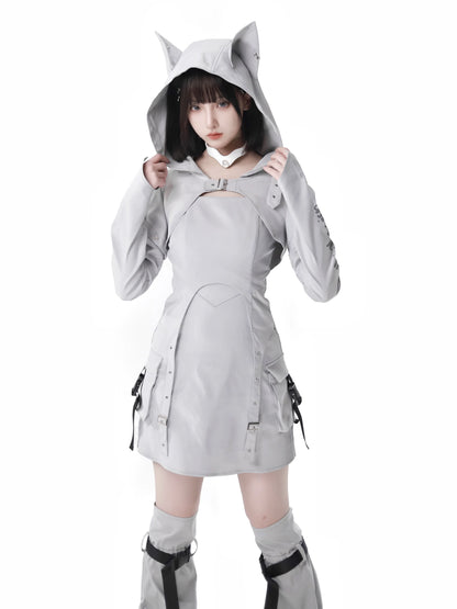 スーツ迷彩柄 取り外し可能デザイン パーカー オリジナルスリーブ ウルフ