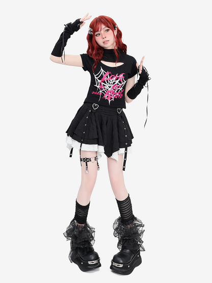 デザインチュチュプリーツスカート ハートウエスト