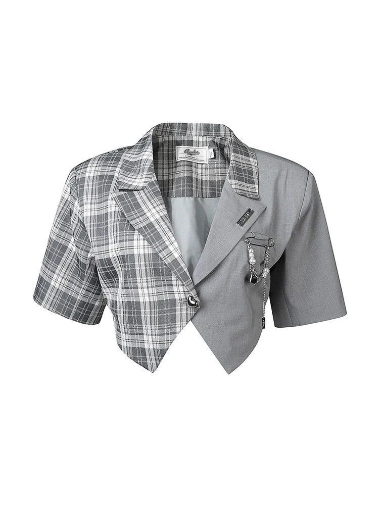 Short Summer Jacket + Asymmetrical Check