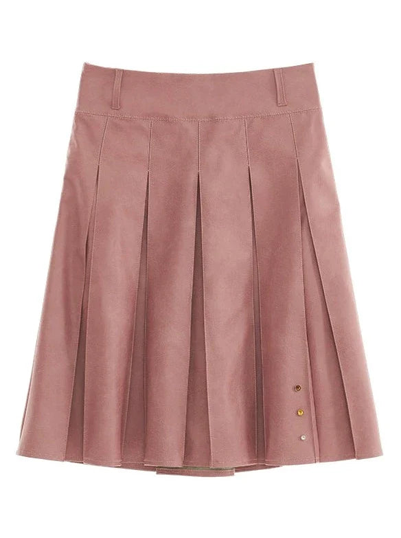 Damaged Mode Lederjacke + Mittellanger Rock + Ledermantel mit Taillengürtel