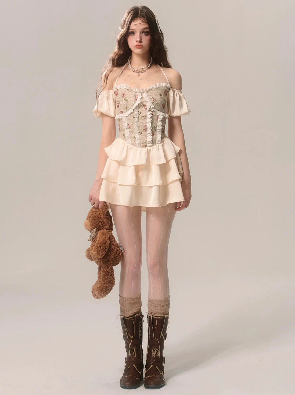 ジャカードバロックオフショルダードレスプリンセス