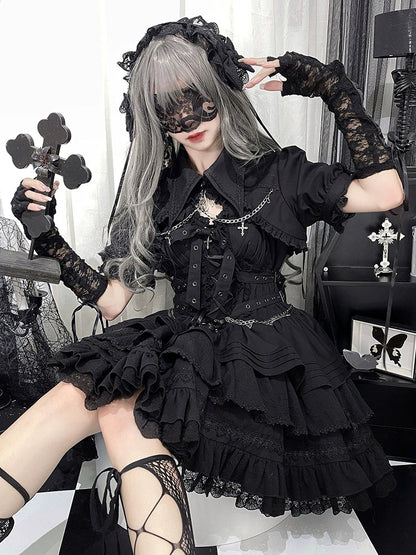 パフスリーブロリータエレガントボレロジャケットゴシック