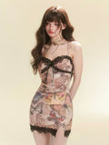 Slit Sheer Butterfly Dress Short