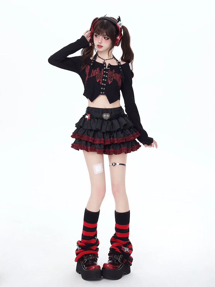 Punk Skirt Abby Ruffle Dark
