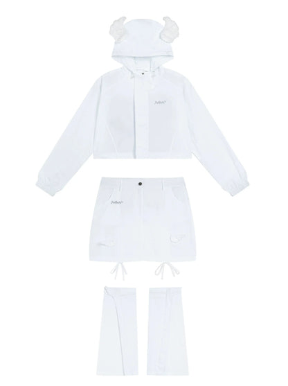 Drawstring Suit Wing Angel Sunscreen Hoodie