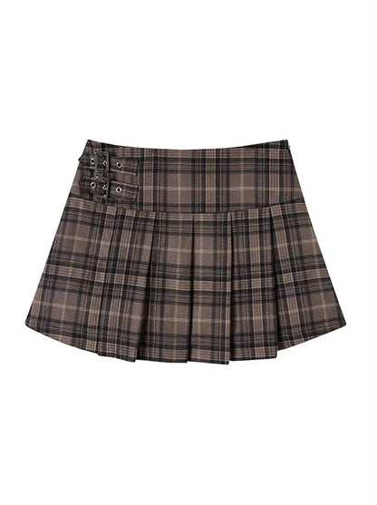 Retro Suit Piece Sleep Style Skirt Pleated Jacket College Vest