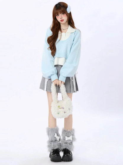 Kurzes eisblaues Tops Polo