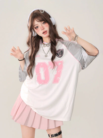 Retro American T-Shirt Sporty Raglan