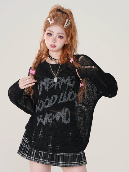 Gestrickt Buchstaben Drucken Gerissen Transparent