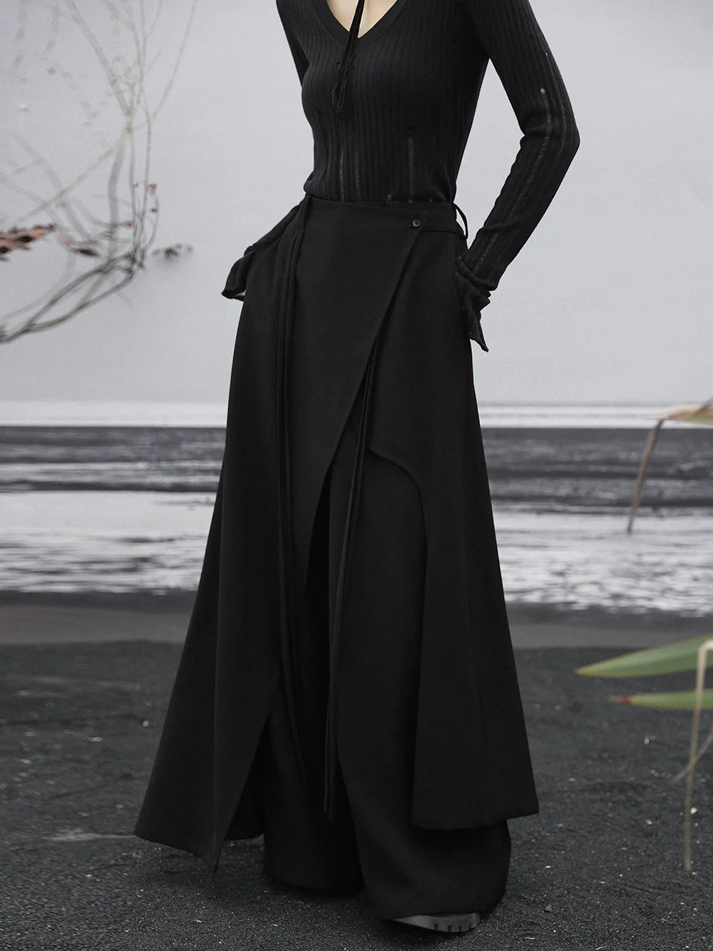 Niche Pants Design Skirt Patch Long