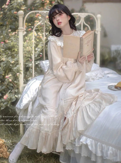 Lace French Retro Tencel Dress Elegant Freesia