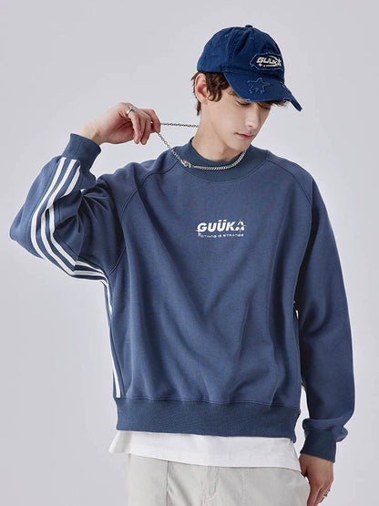 Fog Sweatshirt Unisex Hals Blau Rund