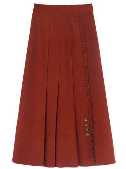 Rock Lang Cardigan Retro Creme Plissee