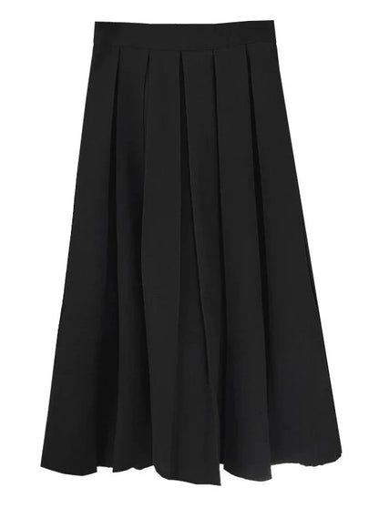 Schal + Revers Langes Hemd Rock Plissee