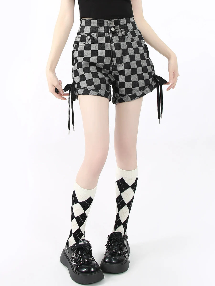 Shorts mit Checker-Block-Muster