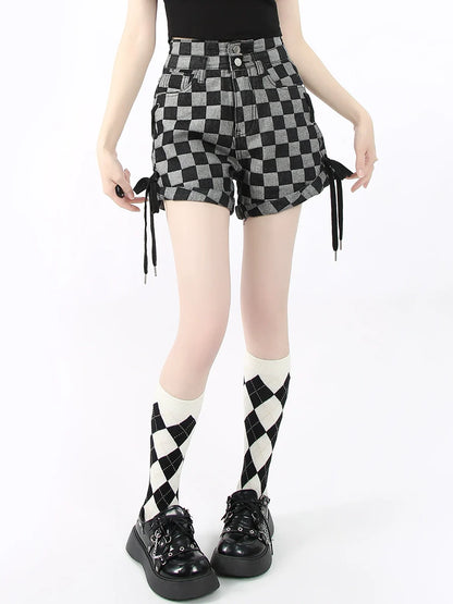 Shorts mit Checker-Block-Muster