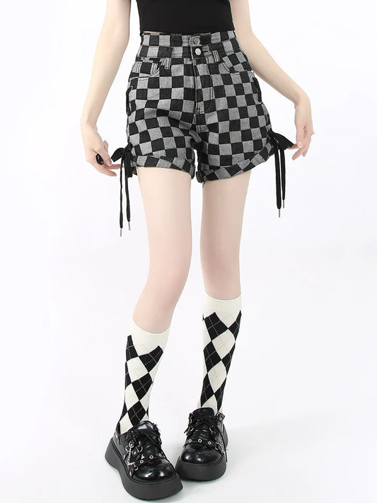 Shorts mit Checker-Block-Muster