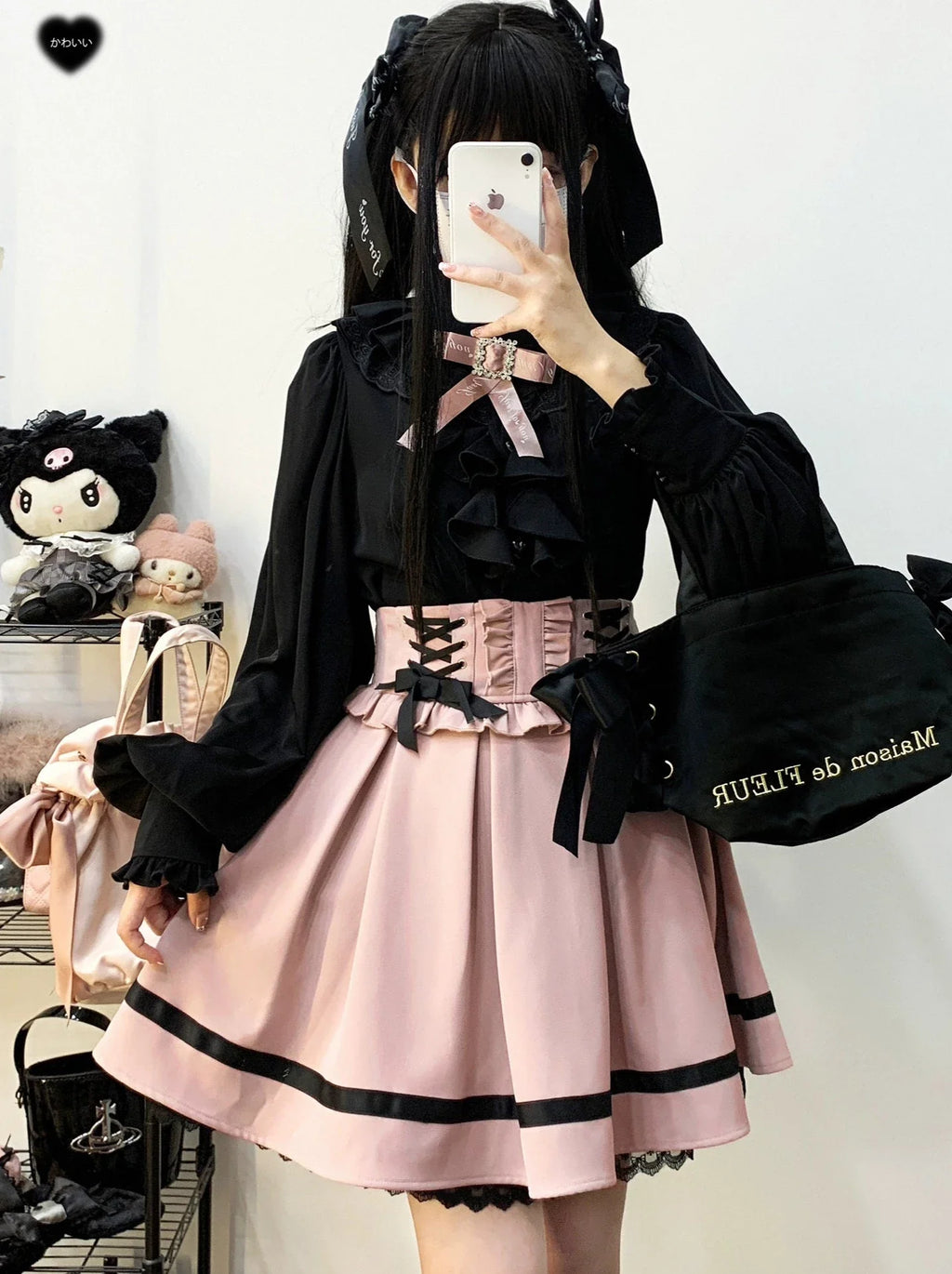 Race-up Waist Frill Chukart