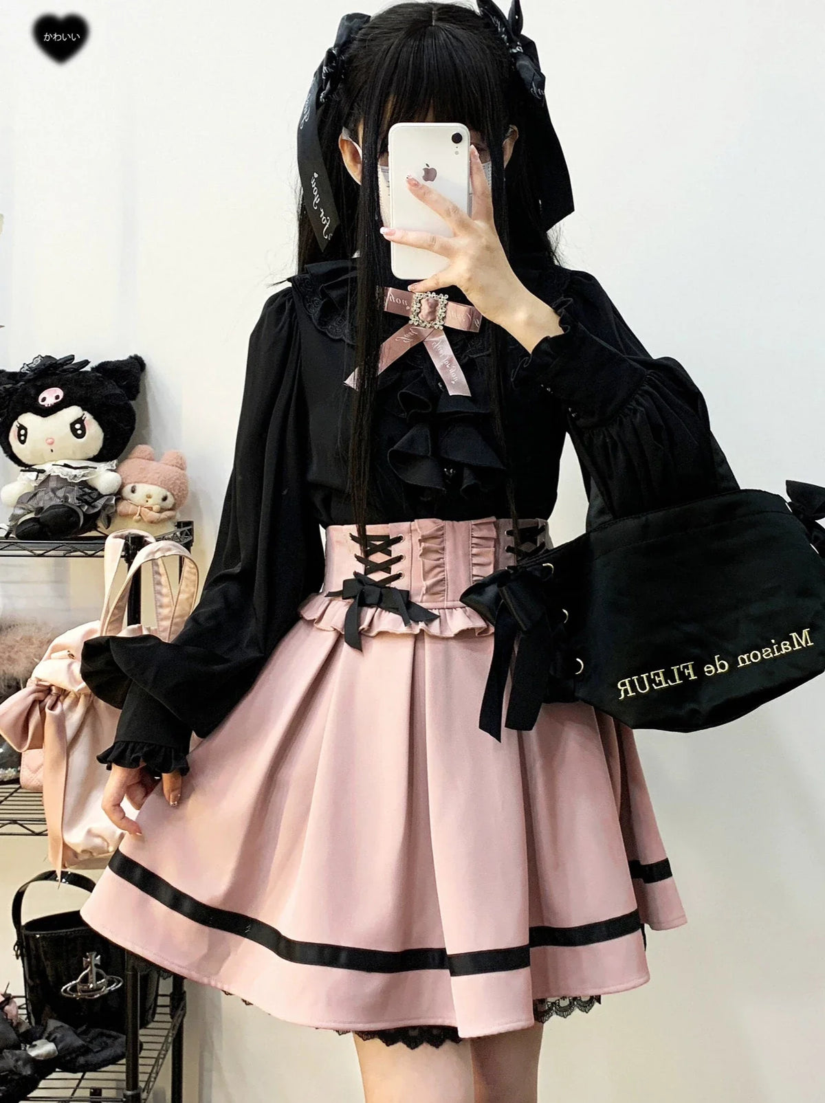 Race-up Waist Frill Chukart
