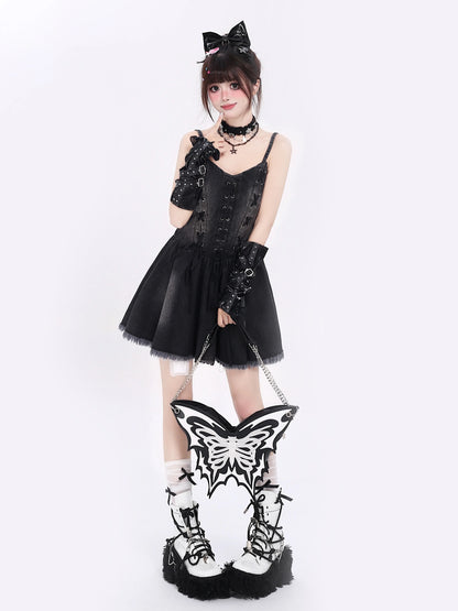 キャミソールドレス レースアップ 夏