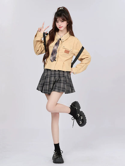 スタイルトップ レトロチェック ショート カレッジ