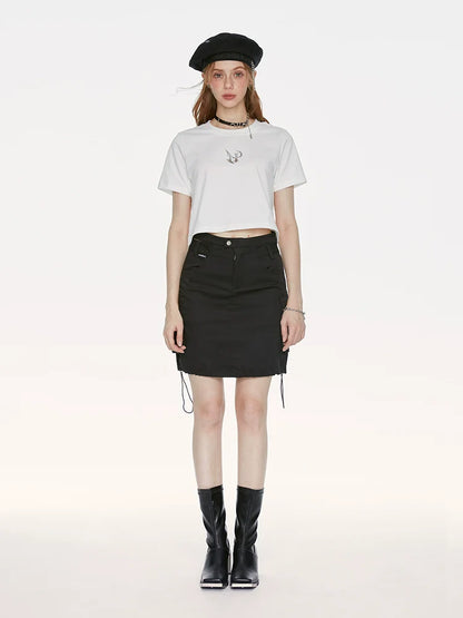 White T-Shirt Metallic Short Design