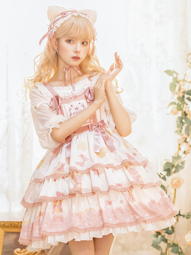 Süßes Lolita-Kleid mit Stufen-Camisole