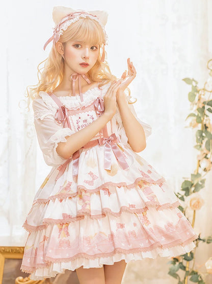 Süßes Lolita-Kleid mit Stufen-Camisole