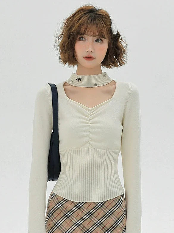 Schlankes, quadratisches Oberteil mit Taillenhalsausschnitt