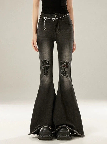 ダメージデニムフレア