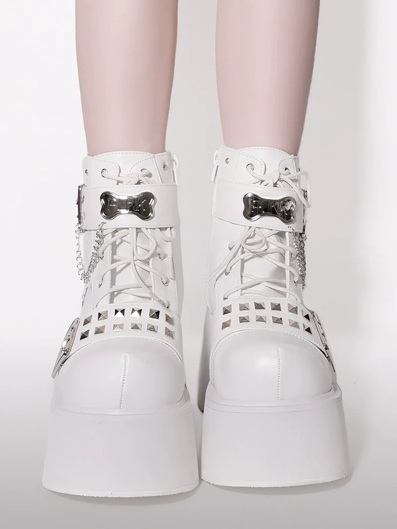 Rock Boots Platform Punk Round Toe