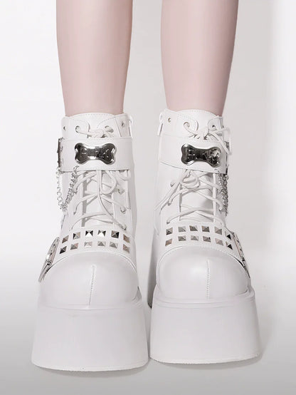 Rock Boots Platform Punk Round Toe