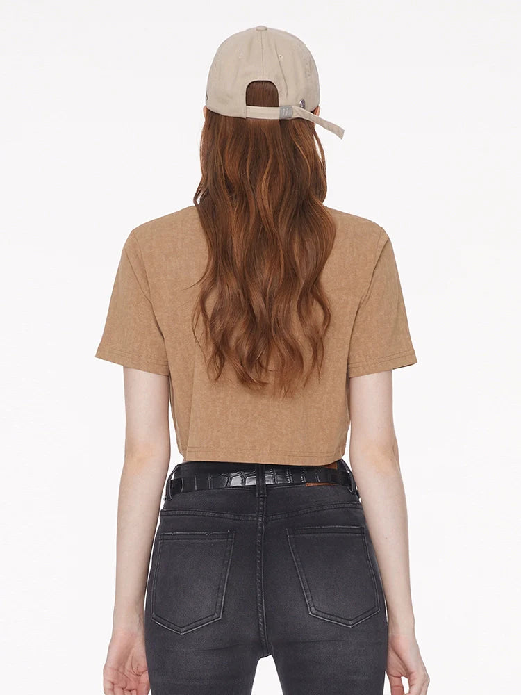 モードカーキTシャツ バティック ラウンドネック ショート