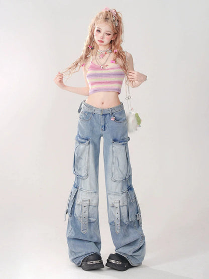 Top Girly Strapsstrick Kurzes Cami Bunt