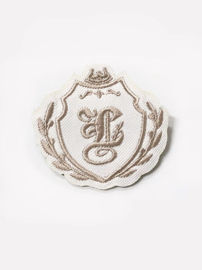 Stil Kleid Ärmel V-Ausschnitt Emblem Shirt Abzeichen Preppy Ribbon + Puff Rüsche