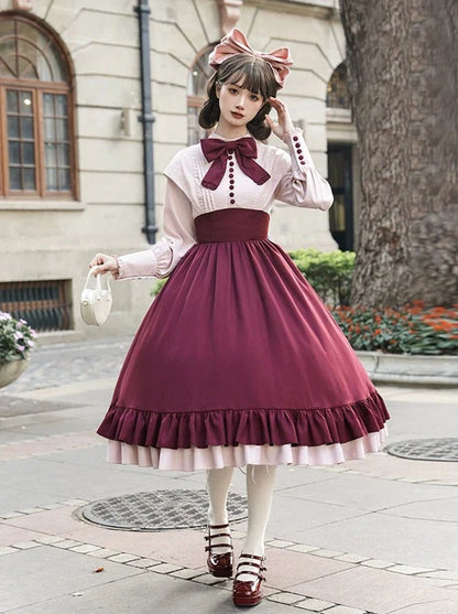 Rose Piece Lolita Faux Kula Kleid Zwei