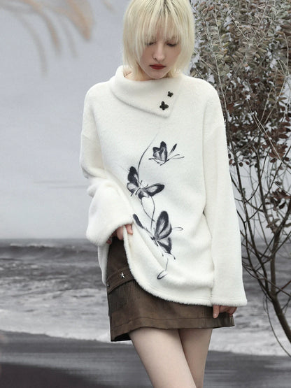 Pure Mink Mode Butterfly Top White