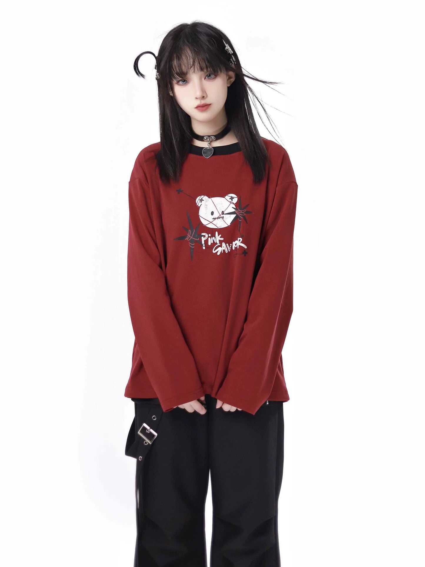 Escape Plan Red Black Work Neck Halter Jacket