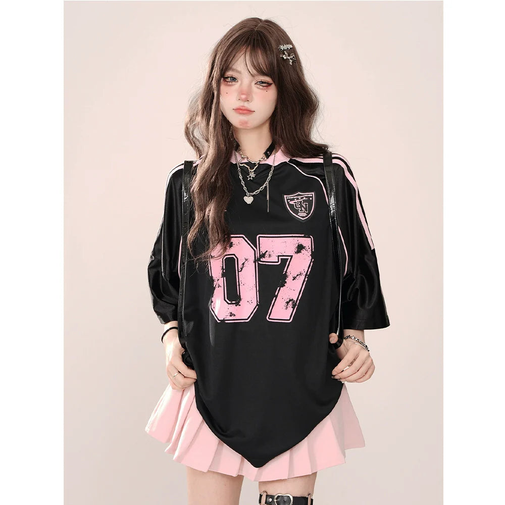 Retro American T-Shirt Sporty Raglan