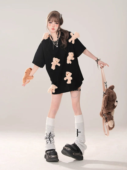 ニッチベアのゆったりキュートTシャツ