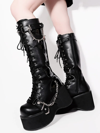 Platform Boots Toe Punk Style Round
