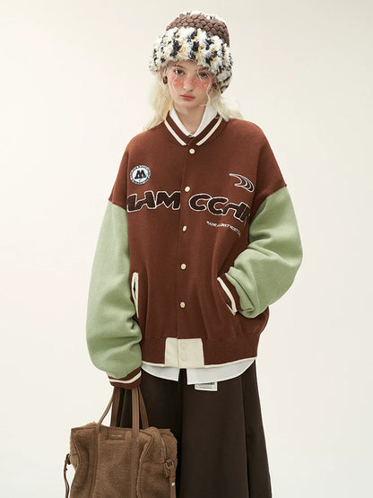 ジャケット アメリカンロゴ バイカラー レザー