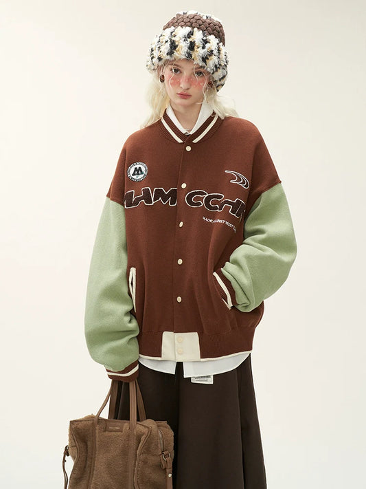 ジャケット アメリカンロゴ バイカラー レザー