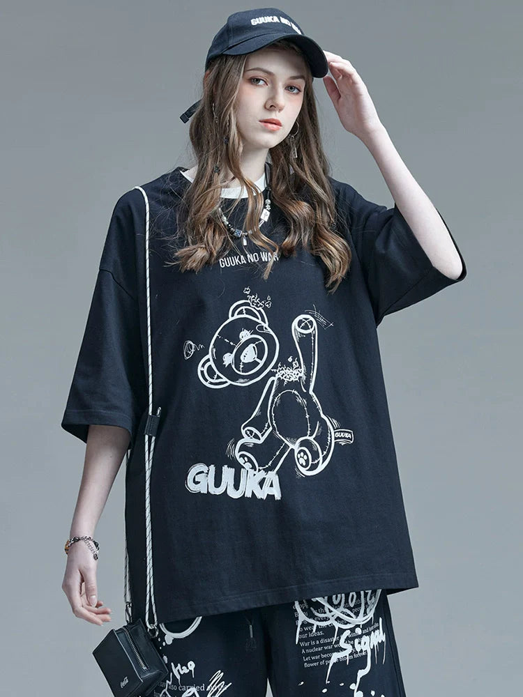 イラストモードデザイン コットンベア ピュアTシャツ