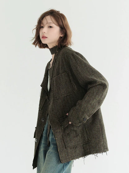 Cardigan Mode Edge Fur Loose