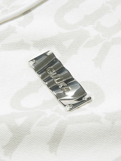 Weiße Jacke mit Reißverschluss und Logo