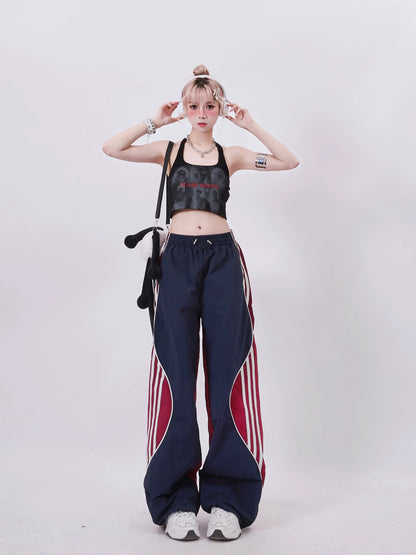 Wide Pants Design Side American Retro