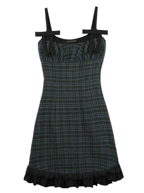 Kleid Camisole Check Dark