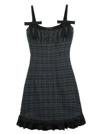 Kleid Camisole Check Dark
