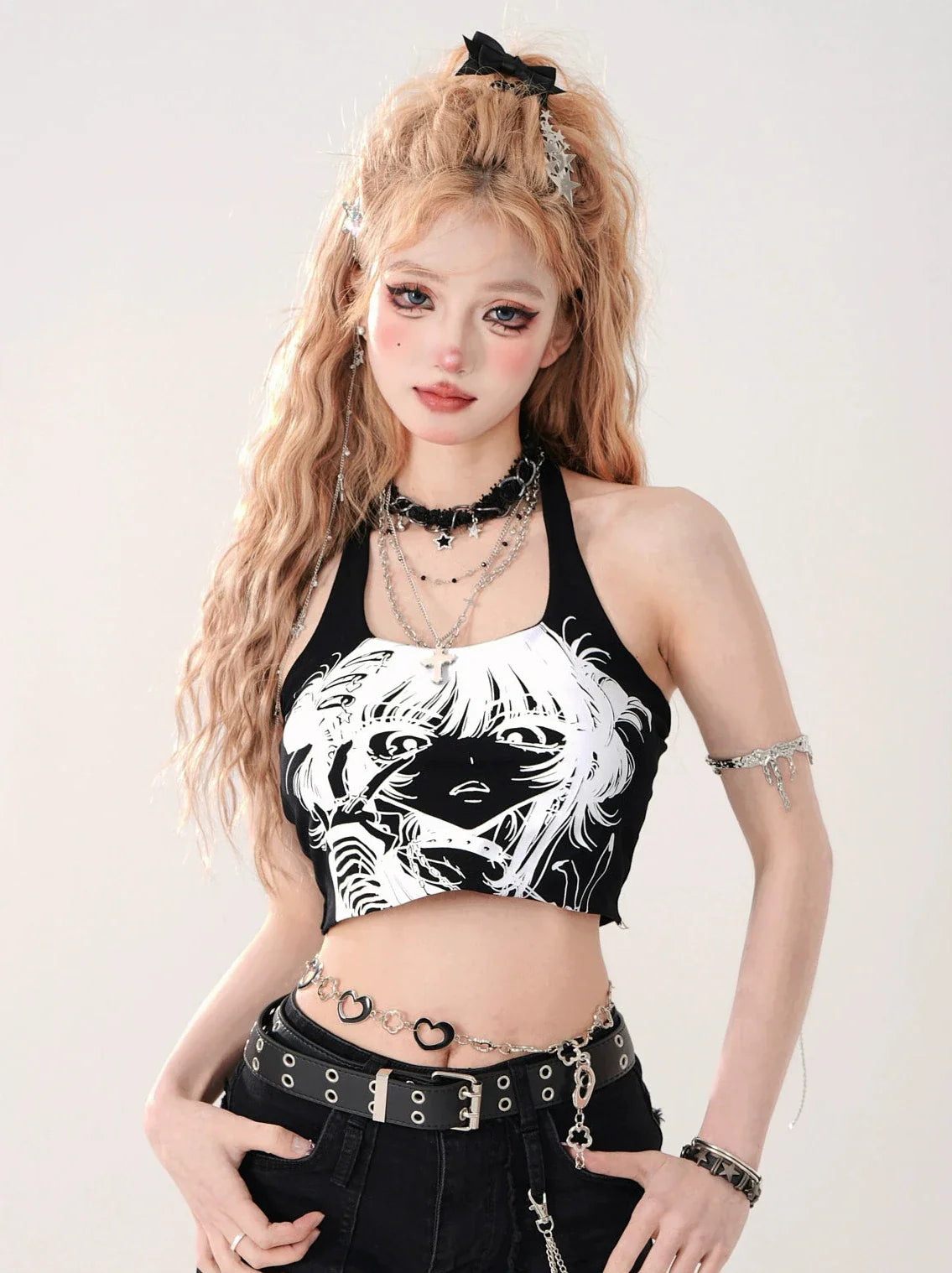 Neckholder-Top mit kurzem Ausschnitt und Trägern für Mädchen